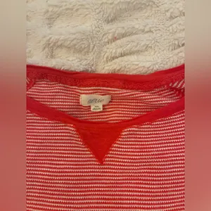 Aerie Brand Red Striped Long Sleeve Top thumbnail 2