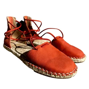 Eileen Fisher Lace Espadrilles Leather Sandals Closed Toe Tangelo Orange 6 thumbnail 2
