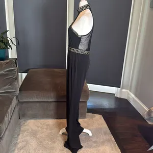 Women’s Black Halter Neck BodyCon Sleeveless Party Jumpsuit Wide Leg Size L NWOT thumbnail 13