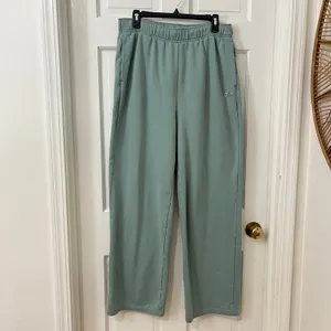 Alo Yoga Accolade Wide Leg Sweatpants L Botanical Green Relaxed Athleisure thumbnail 2