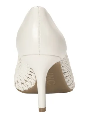NWT INC International Concepts Zitah Woven Pointed Toe Pumps White Woven 9M thumbnail 3