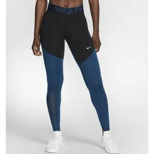 Nike Women’s Compression Leggings Blue/Black Dri-Fit Size L thumbnail 2