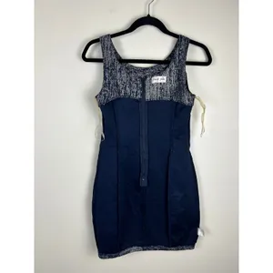 Emerald‎ Sundae Navy Silver Metallic Shimmer Bodycon Mini Dress Small thumbnail 12