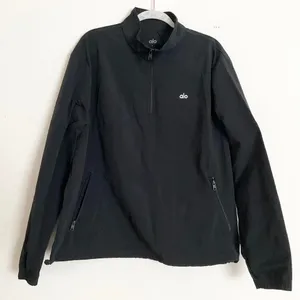 Alo Yoga Lightweight Takeaway Track Pullover Black M thumbnail 5