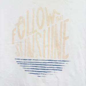 Anthropologie Carmen Saguer Womens Follow The Sunshine Boho Graphic Tee Cream S thumbnail 2
