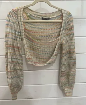 Blue Blush Cropped Sweater thumbnail 1