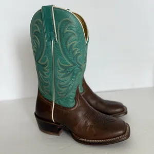 TONY LAMA Rowena 11” Women’s‎ 6B Brown Turquoise Leather Western Boot USA SA2101 thumbnail 3