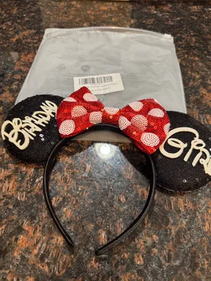 Mouse Ears Headbands with Bow Minnie Costume Hair Accessories for Women Birthday thumbnail 2