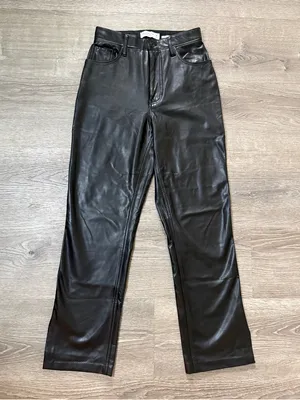 •Abercrombie & Fitch• Ultra High 90s Straight Vegan Leather Pants thumbnail 2