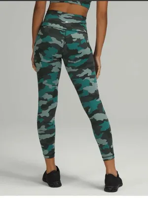 Lululemon Wunder Train High-Rise Tight 25" Camo Tidewater Teal W5CZKS size 8 thumbnail 2