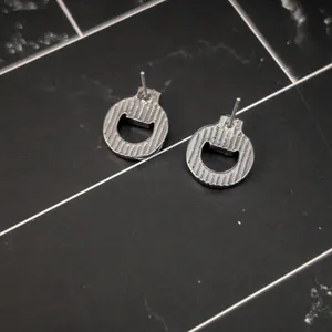 Grey & Dark Silver Tone Small Stud Earrings thumbnail 3