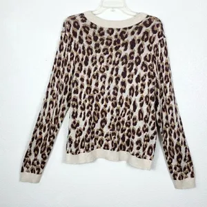 A New Day Cream & Brown Leopard Print Sweater thumbnail 3