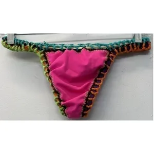 Ferrarini by PilyQ Pink Crochet Trim Bikini‎ Set Two Piece Swimsuit One Size thumbnail 5