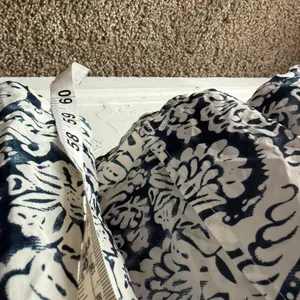 Hanalulu Wahine Navy White‎ Floral Maxi Dress Med Rayon Strappy Vacation thumbnail 6