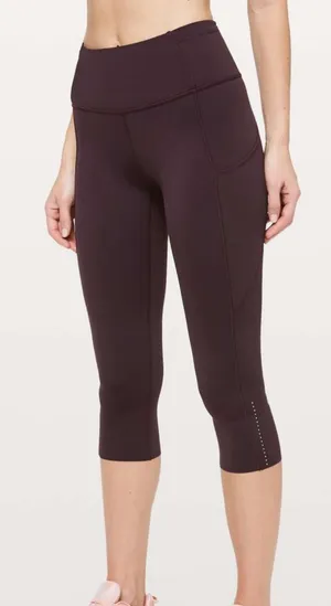 LULULEMON Nulux™ Plum Shadow Fast Free HR Crop II 19” Leggings 10 thumbnail 1