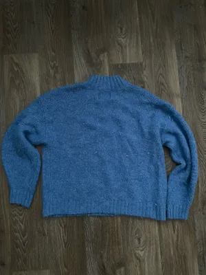 Pistola Alpaca Blend Blue Mock Neck Sweater Small Fuzzy Knit Pullover thumbnail 5