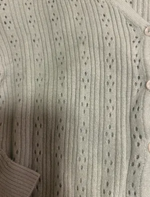 Brandy Melville Ribbed Pointelle V-Neck Cardigan Sweater thumbnail 3