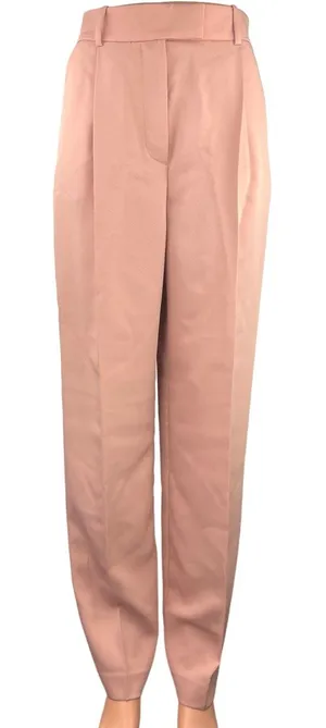 NEW Mango Pink High Rise Front Pleated Business Career Wide Leg Dress Pants 2 thumbnail 1