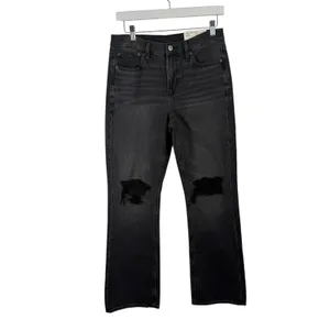 American Eagle 90s Bootcut Jeans Black‎ Distressed Mid Rise NEW Womens 4 Short thumbnail 2