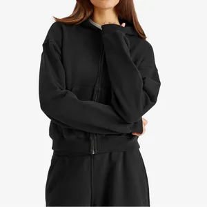 NWT SKIMS VINTAGE FLEECE ZIP-UP HOODIE WASHED ONYX SIZE XS (Dep) thumbnail 3