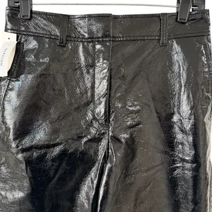 Aritzia Babaton Command Cropped Pant Womens 8 Black Vegan Leather‎ Straight Leg thumbnail 2