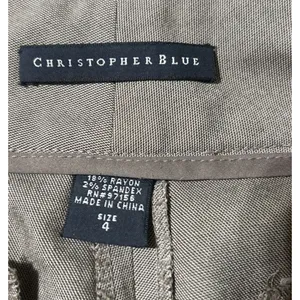 CHRISTOPHER BLUE Bootcut Dress Pants Lightweight Sz 4. Taupe Career Classic Chic thumbnail 4