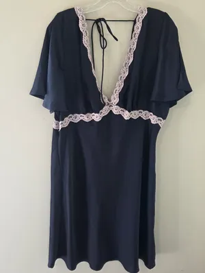 Princess Polly Jaron Mini Dress Navy Curve NWT thumbnail 1