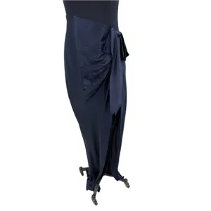 Cinq a Sept Marian Gown Navy Silk Draped Bow Side Slit Maxi Dress NWT Size 6 thumbnail 6