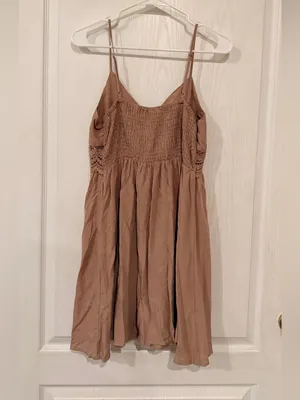 Birch and Stone Spaghetti Strap Boho Dress in Tan thumbnail 4