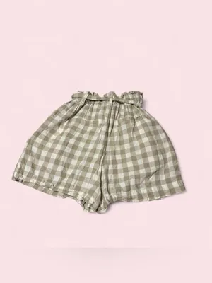 a new day Beige and White Gingham Paperbag Waist Shorts thumbnail 2