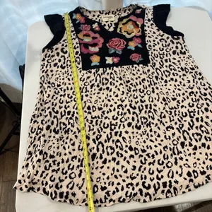 Savanna‎ Jane Boho Floral Embroidered Leopard Print Dress Flutter Sleeve Size 2X thumbnail 8