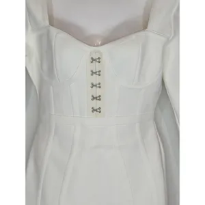 Band of Stars Bodycon Dress‎ White Sweetheart Neck Party Cocktail NWT thumbnail 5