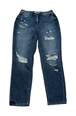 Kancan High Rise Girlfriend Jeans EUC Size 7/27 Blue thumbnail 1