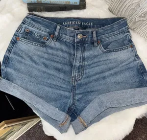 American Eagle Outfitters Light Blue Rolled Hem Denim Shorts thumbnail 1