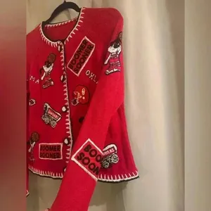Source Unknown Women’s Red Oklahoma Sooners Vintage Cardigan thumbnail 2