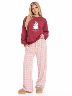Urban Outfitters Not For Everyone Bunny Graphic Sweatshirt Red Oversized S thumbnail 4