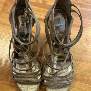 Guess Gold Metallic Strappy Heels size 10 thumbnail 4