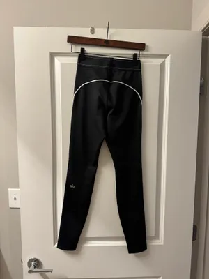Alo Yoga Black Leggings with White Side Stripes thumbnail 4