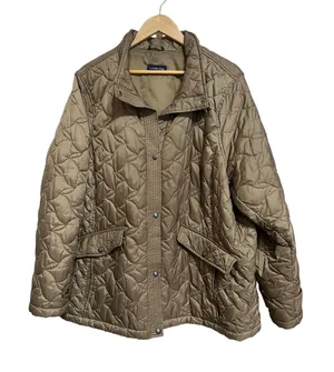 Lands End Women's olive green Quilted‎ Barn Jacket size XL thumbnail 1