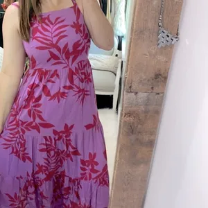 Old navy floral smocked maxi dress spaghetti straps size medium thumbnail 2