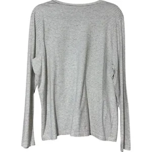L.L. BEAN women’s plus size 1X striped pullover long sleeve tee grey and ivory thumbnail 7