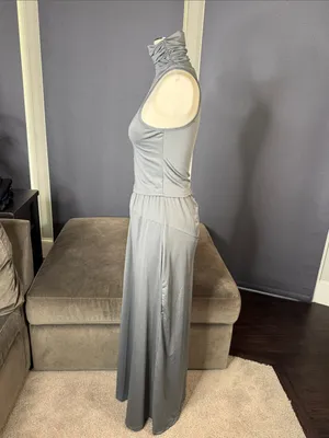 Women’s Sleeveless Grey Turtleneck Top and Matching Skirt Set Size S NEW thumbnail 3