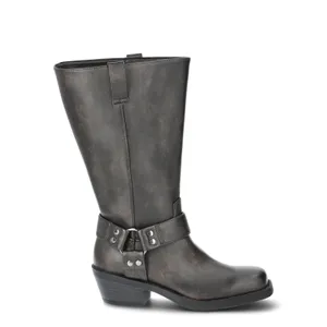 Time and Tru Womens Boots 7.5 Brown Knee Faux Leather High Harness Moto Riding thumbnail 6
