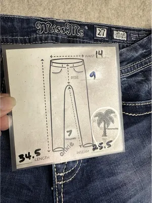 MISS ME Jeans Mid Rise Easy Cropped Bling Embellished Floral Design 27x23 thumbnail 4