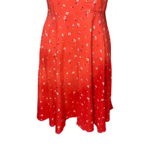Gap Sundress Orange Floral Print V Neck Sleeveless A Line Summer Dress XS Casual thumbnail 4