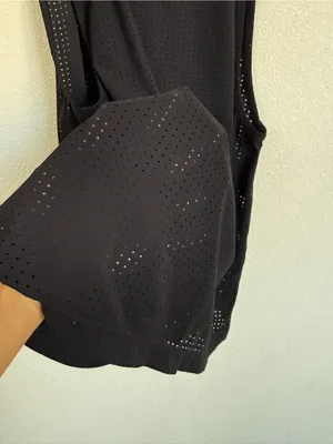 Splits59 Black Perforated Mesh Racerback Tank Top Size S Athleisure Gym Workout thumbnail 6