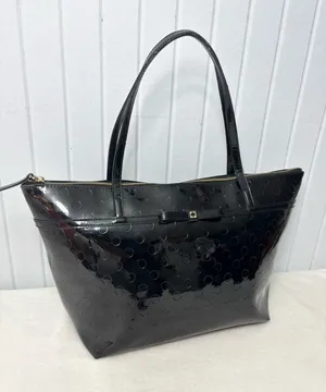 Kate Spade Patent Leather Black Polka Dot Large Tote‎ thumbnail 1