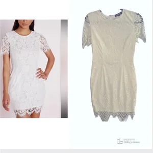 White Laced Missguided Mini Dress Size 6 thumbnail 2
