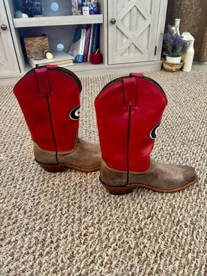 Nocona university of Georgia women’s Two-Tone Red & Brown Western Cowboy Boot thumbnail 3