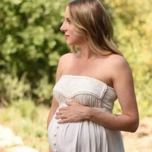 Fillyboo‎ Zippora Cream Maxi Strapless Eyelet Maternity Dress Fairy Bohemian thumbnail 11